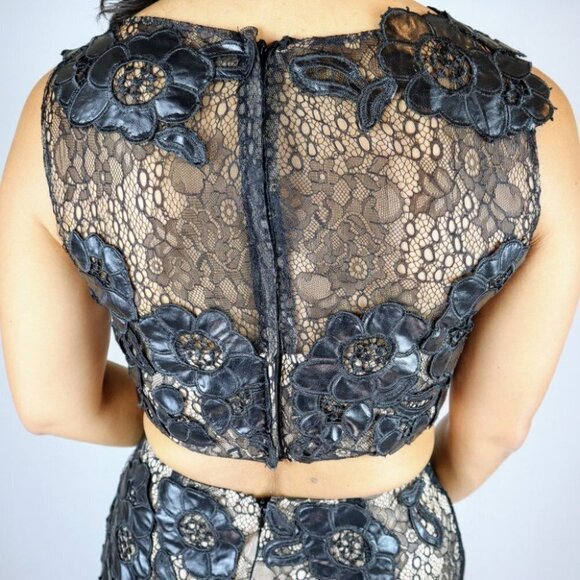 NWT Terani Couture Black Nude Two Piece Gown $448 - Picture 9 of 14